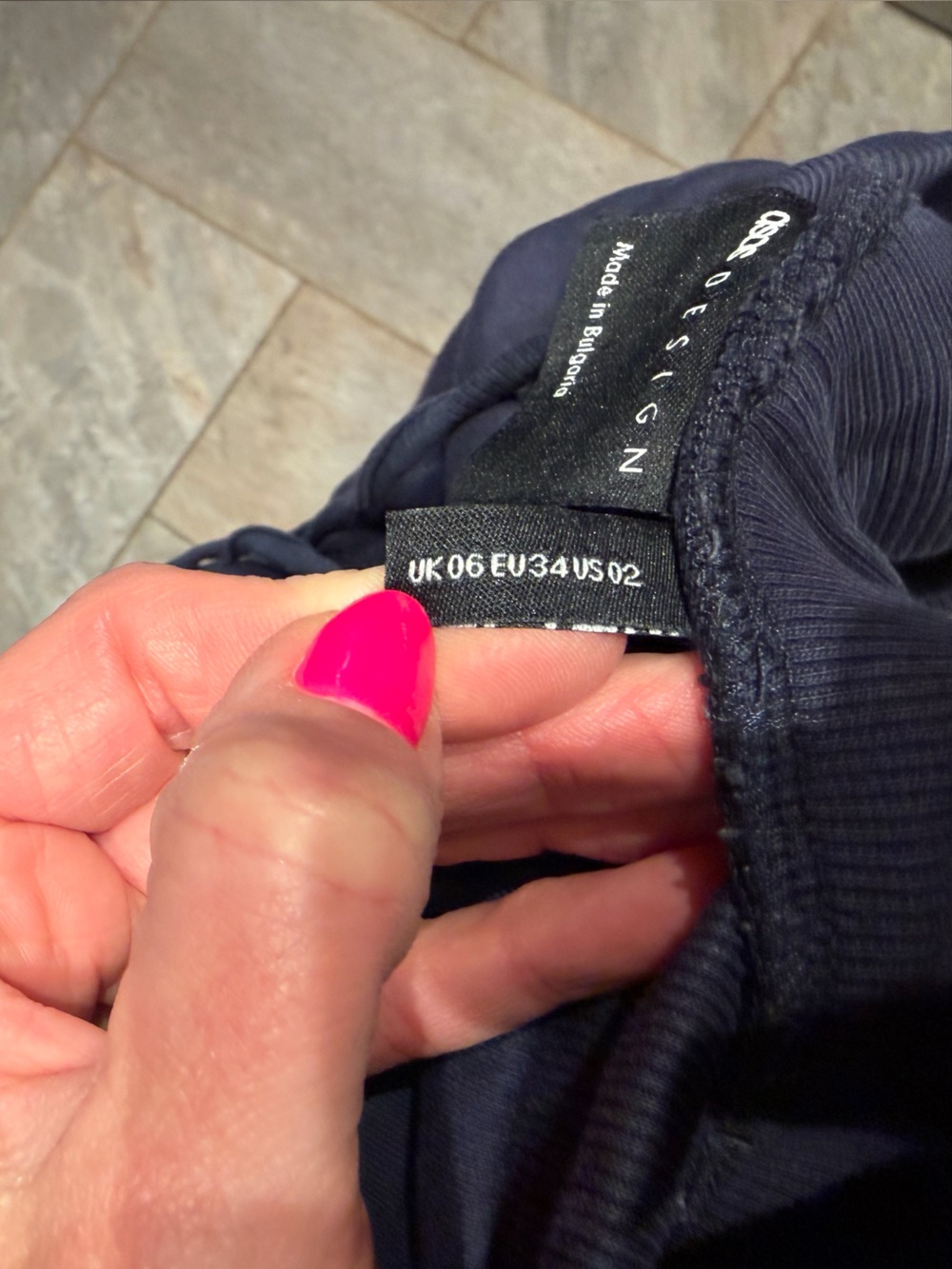 ASOS Navy Drawstring Track Joggers - Picture 3 of 4